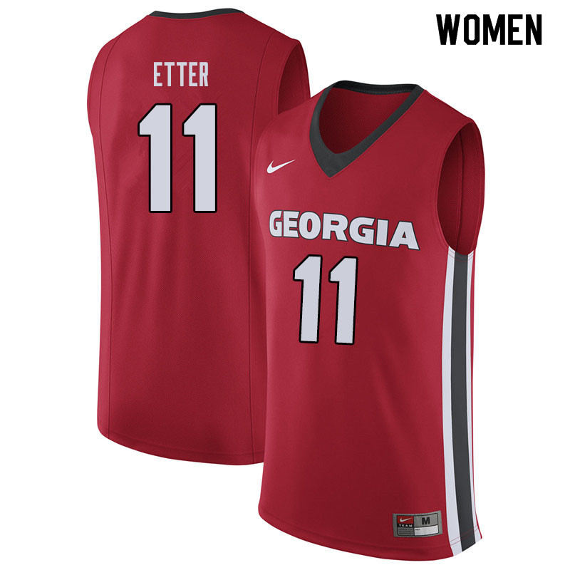 Women #11 Jaxon Etter Georgina Bulldogs College Basketball Jerseys Sale-Red